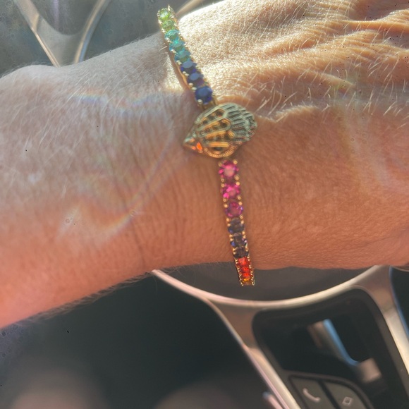 Kurt Geiger Jewelry - Kurt Geiger London Rainbow Crystal Eagle Tennis Bracelet Gold Tone NWT